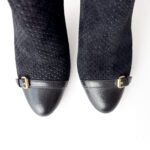 CH Carolina Herrera Black Leather Ankle Boots - Image 6