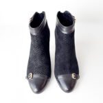 CH Carolina Herrera Black Leather Ankle Boots - Image 7