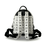 MCM White/Black Visetos Coated Canvas Studded Stark-Bebe Boo Backpack - Image 4