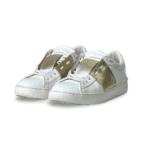 Valentino White Leather Rockstud Low Top Sneakers