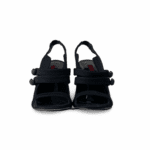 Carolina Herrera Black Leather Trim Multistrap Slingback Sandals - Image 3