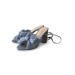Loeffler Randall Camelia Blue Pleated Bow Heel Sandals - Image 3