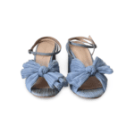 Loeffler Randall Camelia Blue Pleated Bow Heel Sandals - Image 2