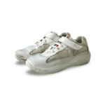 Prada Sport White Leather and Mesh Double Velcro Strap Slip-On Sneakers Size 30