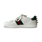 Gucci White Leather Studded Web Ace Sneakers (Size 36.5) - Image 3