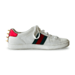 Gucci White Leather Studded Web Ace Sneakers (Size 36.5) - Image 4