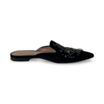 Alberta Ferretti Black Velvet Mule with sequins and beads Size 38 - Image 5