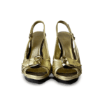 Burberry Metallic Gold Leather Pumps 38 - Image 2