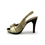 Burberry Metallic Gold Leather Pumps 38 - Image 4