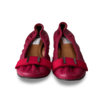 Lanvin Magenta Leather Bow Scrunch Ballet Flats Size 39