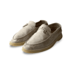 Loro Piana Grey Suede Summer Charms Walk Slip On Loafers Size 37.5