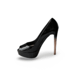 Dior Black Patent Leather Peep Toe Platform Pumps Size 38 - Image 4