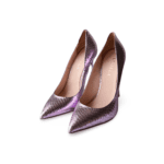 Le Silla Pink Snakeskin Embossed Patent Leather Eva Pointed Toe Pumps Size 38