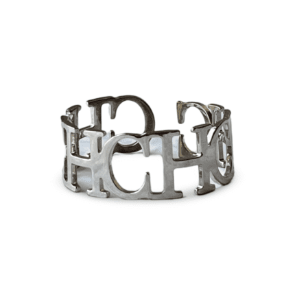 CH Carolina Herrera Silver Tone Between the Line Cuff Bracelet