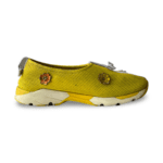 Christian Dior Yellow Floral Embellished Fusion Sneakers - Image 4