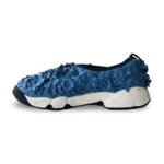 Dior Light Blue Perforated Leather Floral Applique Fusion Sneakers Size 38.5 - Image 2