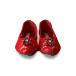 Dolce & Gabbana Red Lace Crystal-Embellished Taormina Ballet Flats (Size 31) - Image 2
