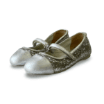 Prada Silver Glittery Mary Jane Flats (Size 30)