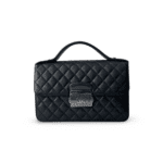 Chanel Goatskin Quilted Small CC University Top Handle Flap Black