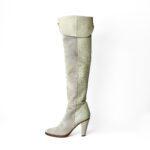 Chloe Light Green/Brown Suede and Leather Knee Length Boots Size 37.5 - Image 2