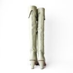 Chloe Light Green/Brown Suede and Leather Knee Length Boots Size 37.5 - Image 3