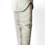 Chloe Light Green/Brown Suede and Leather Knee Length Boots Size 37.5 - Image 5