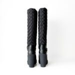 Moncler Black Quilted Down-filled Cernobbio Knee Length Boots Size 38 - Image 3