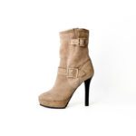 Jimmy Choo Beige Suede Shearling Dylan Boots Size 39.5 - Image 2
