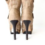 Jimmy Choo Beige Suede Shearling Dylan Boots Size 39.5 - Image 5