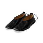 Jil Sander Ballet Shoes - Leather Ballerinas with Stitching Details and a Detachable Metal Ankle Bracelet