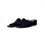 Vince Rachelle 2 Black Suede Block-Heel Mule Sandal