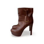 Louis Vuitton Brown Leather Platform Ankle Length Boots - Image 3