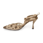 Fendi Beige Mesh and Satin Colibri Pumps - Image 5