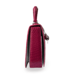 S'uvimol Crocodile F Square Top Handle Bag - Pink with Silver Interior - Image 4