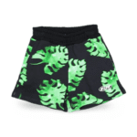 MSGM Kids Black/Green Cotton Leaf Print Logo Sweatshirt & Short Size 10 - Image 3