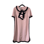 Pre-Loved Gucci Pink and Black Jersey Ruffle Front Dress - Size XL