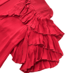 Pre-Loved Gucci Ruffled Silk-Georgette Hibiscus Red Dress – Size 10 - Image 4