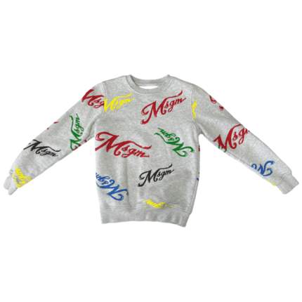 Pre-Loved MSGM Logo-Printed Cotton Sweatshirt – Size 8