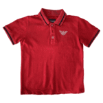 Pre-Loved Emporio Armani Boys' Red Polo Shirt & Gray Shorts Set 4A