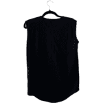 Pre-Loved Balmain Black Gold Foil Logo Military Button Shoulder Tank Top – Size S - Image 2