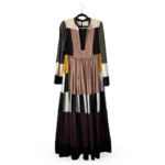 Pre-Loved Valentino Color Block Silk Tiered Midi Dress - Size 46