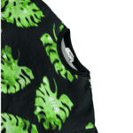 MSGM Kids Black/Green Cotton Leaf Print Logo Sweatshirt & Short Size 10 - Image 2