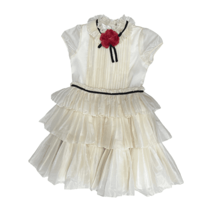 Gucci Beige Ruffled Tulle Dress - Size 8