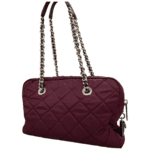 Prada Burgundy Quilted Tessuto Nylon Chain Shoulder Bag - Image 2