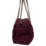 Prada Burgundy Quilted Tessuto Nylon Chain Shoulder Bag - Image 3
