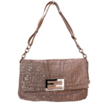 Fendi Baguette FF Large Pink Glitter Bag