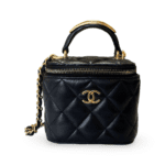 Chanel Black Mini Vanity Case Top Handle Bag