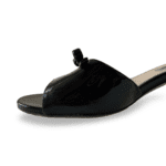 Miu Miu Black Patent Leather Bow Crystal Embellished Open Toe Sandals Size 37 - Image 7