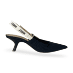 Dior Black Technical Canvas J'Adior Slingback Pumps Size 38.5 - Image 4