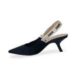 Dior Black Technical Canvas J'Adior Slingback Pumps Size 38.5 - Image 5